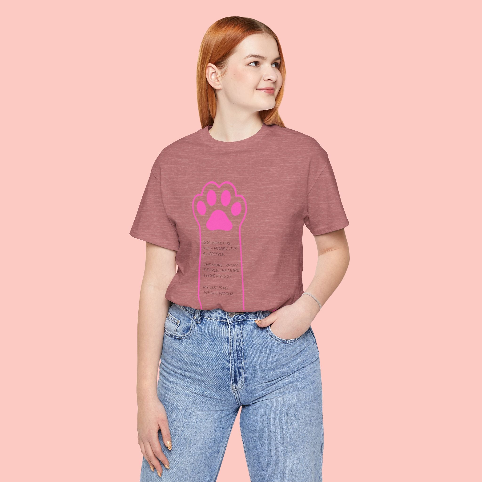 Blessed Dog Mom T-Shirt — Pink Paw Graphic Tee
