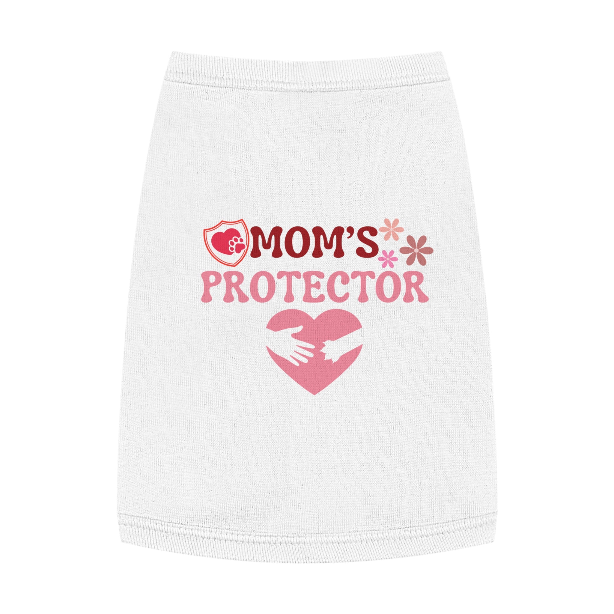 Mom’s Protector Pet Tank Top – Cute Pink Heart Dog Shirt for Mother's Day