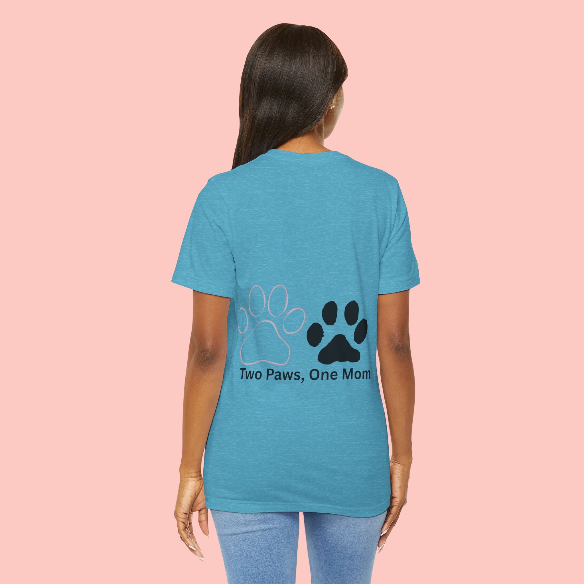 T-Shirt — “Two Paws, One Mom” Paw Print Mom Tee