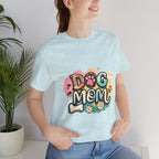 Dog Mom T-Shirt — Colorful Paw Print Graphic Tee for Pet Lovers