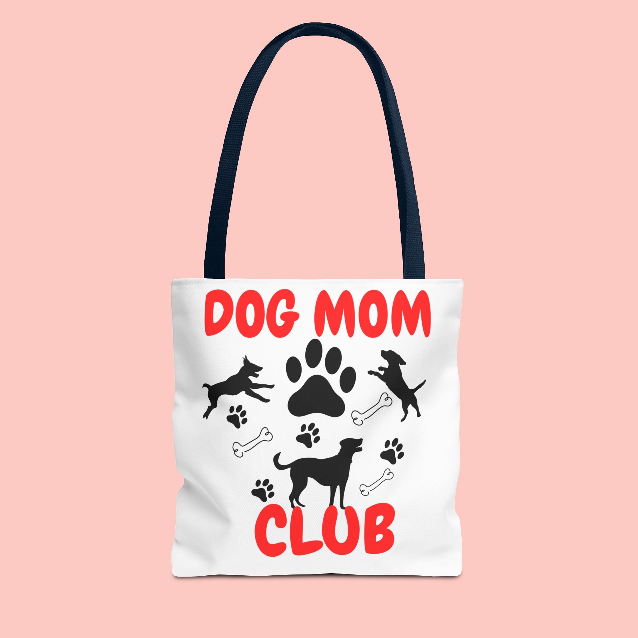 Dog Mom Club Tote Bag – Cute Paw Print Canvas Tote for Dog Lovers