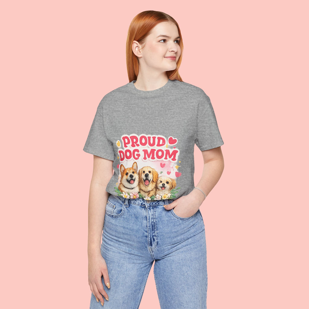 Proud Dog Mom T-Shirt — Cute Corgi & Golden Retriever Floral Tee for Pet Lovers