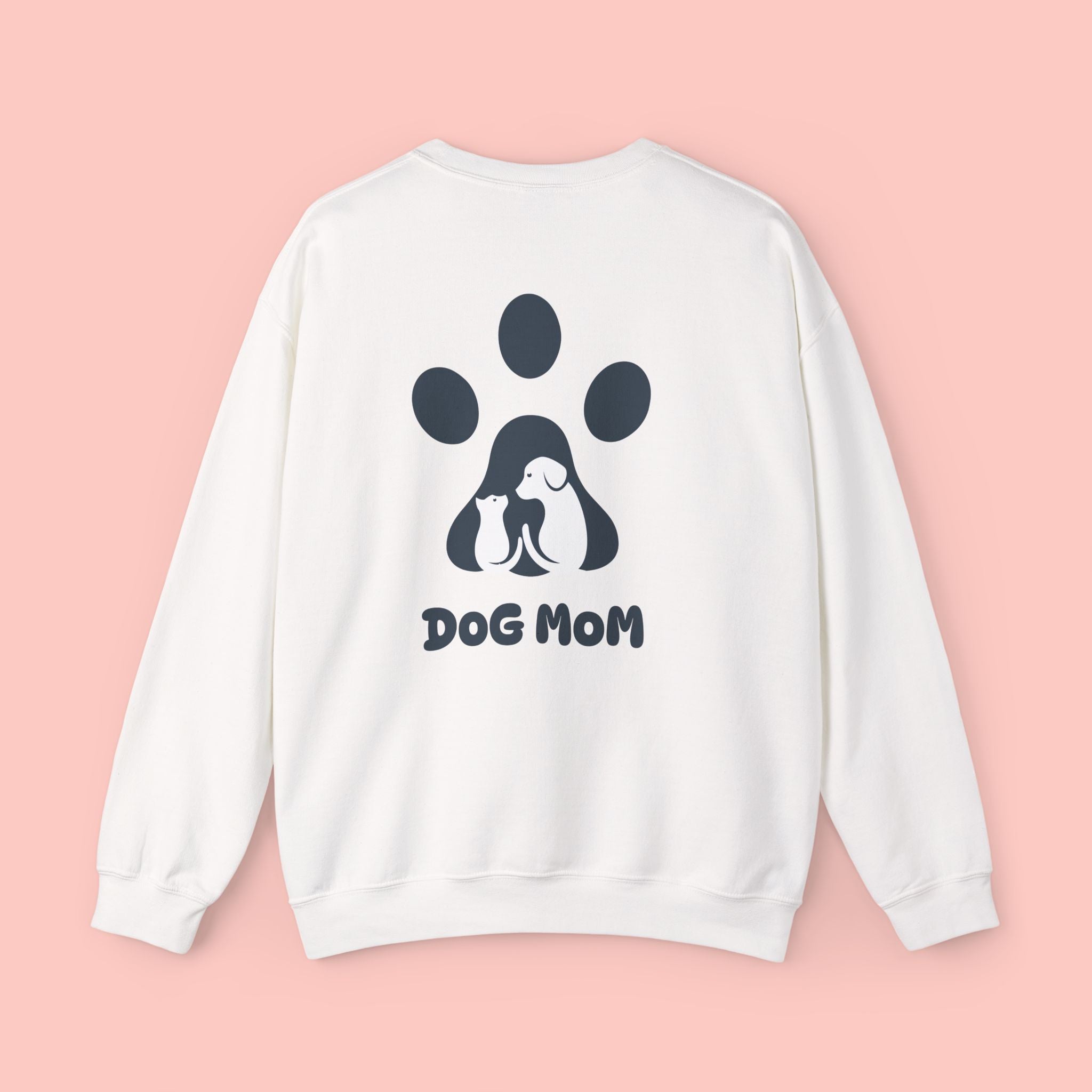 Dog Mom Crewneck Sweatshirt — Paw Print Graphic Cozy Pullover