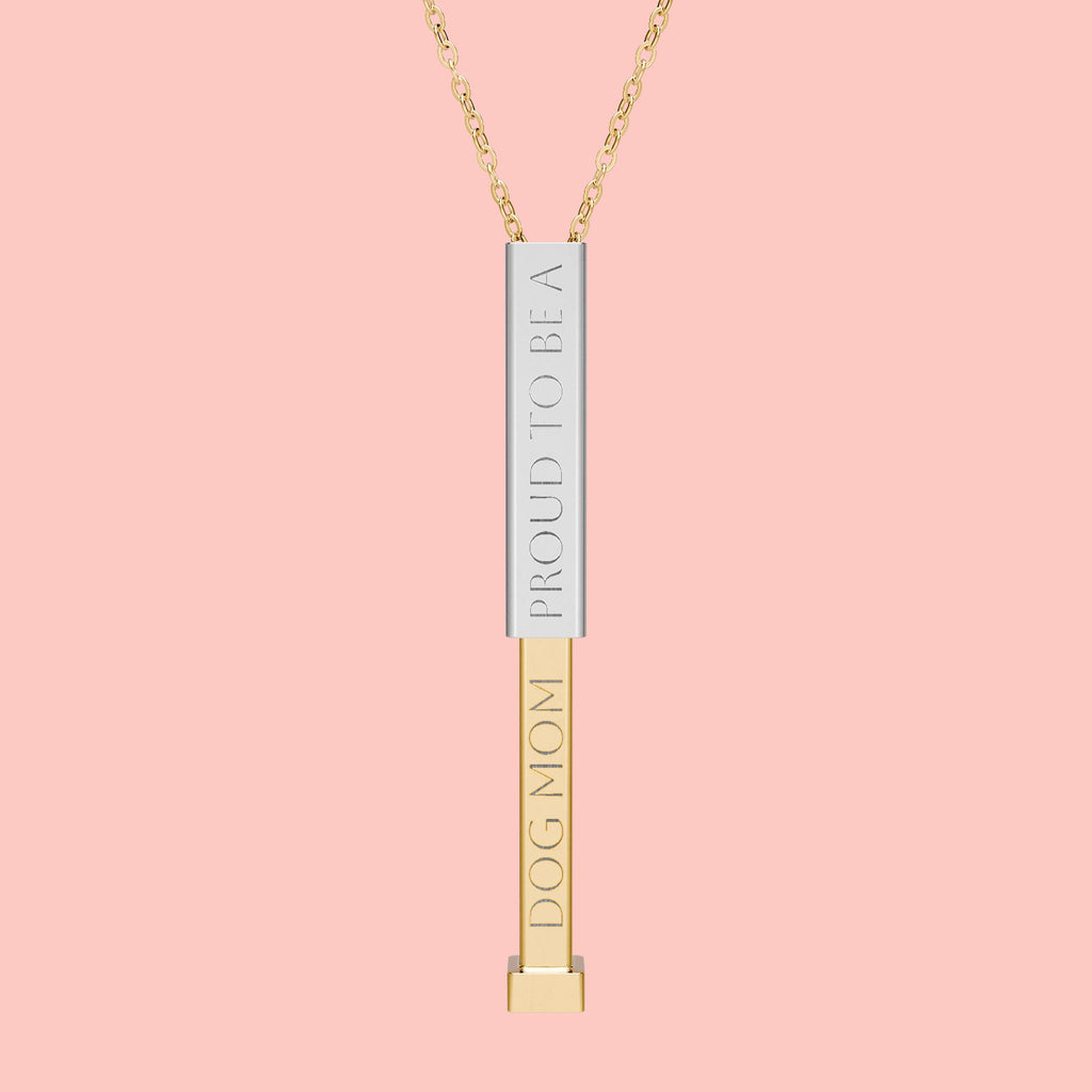 Hidden Message Sliding Bar Necklace — Engravable Secret Message Pendant
