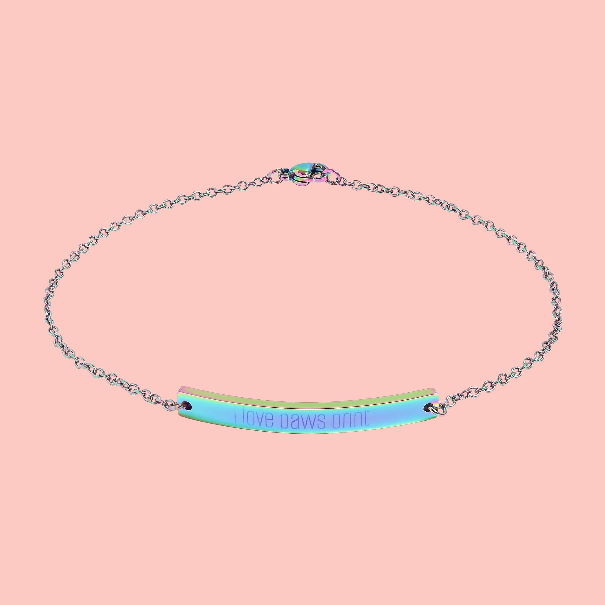Engravable Curved Bar Anklet — Personalized Minimalist Anklet (Gold or Black)