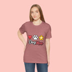 Dog Mom T-Shirt – Heart, Paw & Flower Graphic Tee