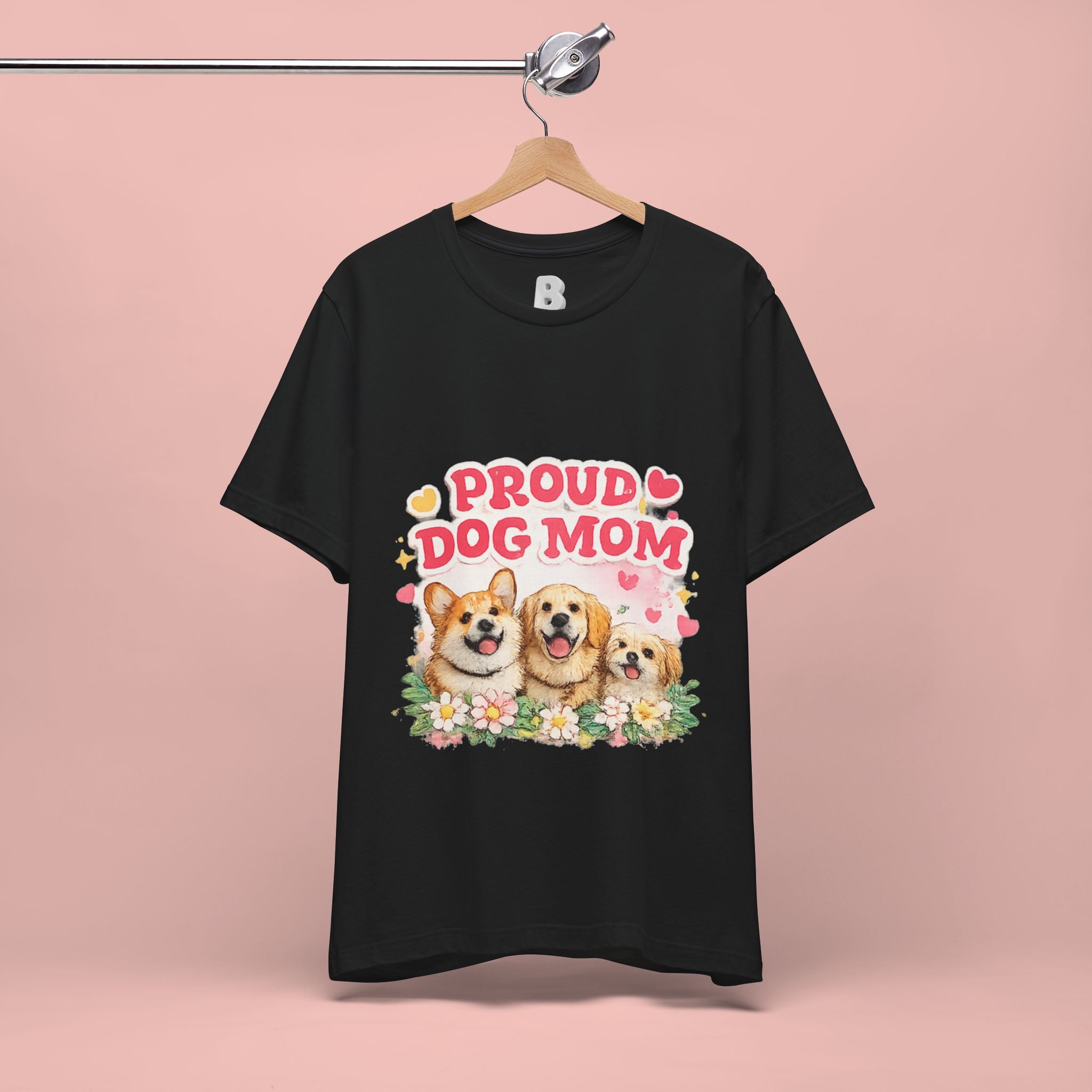 Proud Dog Mom T-Shirt — Cute Corgi & Golden Retriever Floral Tee for Pet Lovers