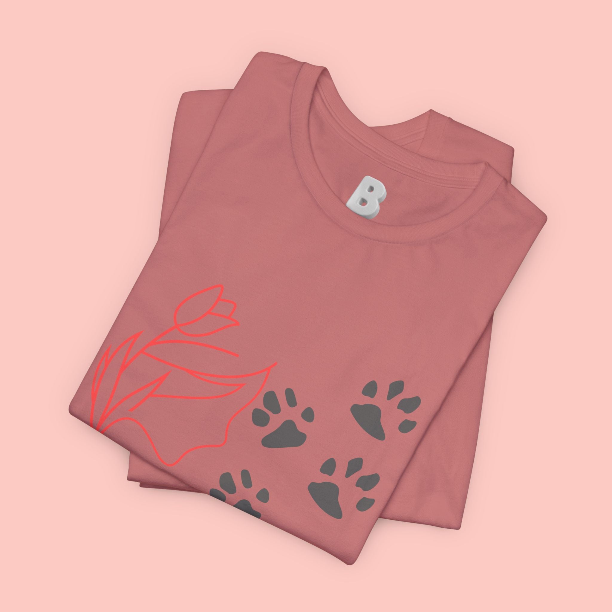 Dog Cuddle Tee – "Would Rather Cuddle My Dog" Paw Print Floral T-Shirt