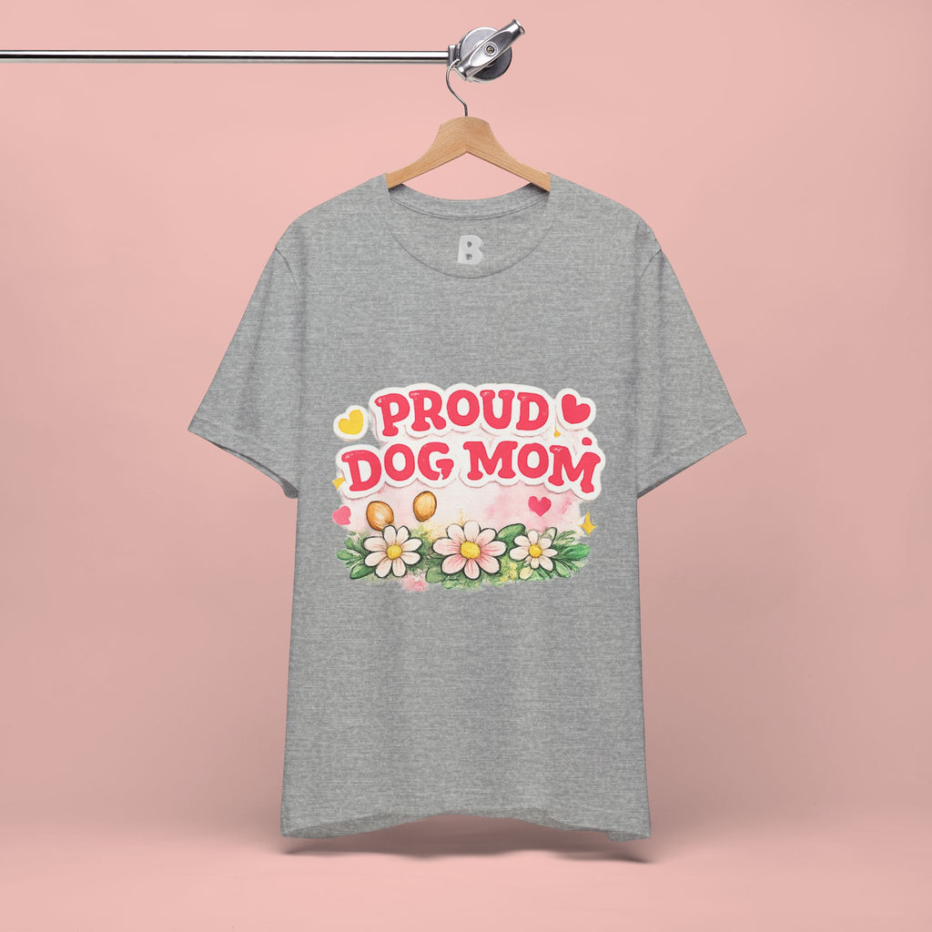 Proud Dog Mom Tee – Floral Retro Heart Design