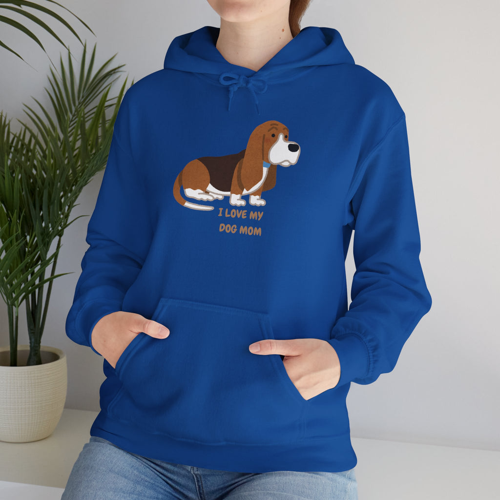 Dog Mom Hoodie — Cute Basset Hound I Love My Dog Mom Sweatshirt