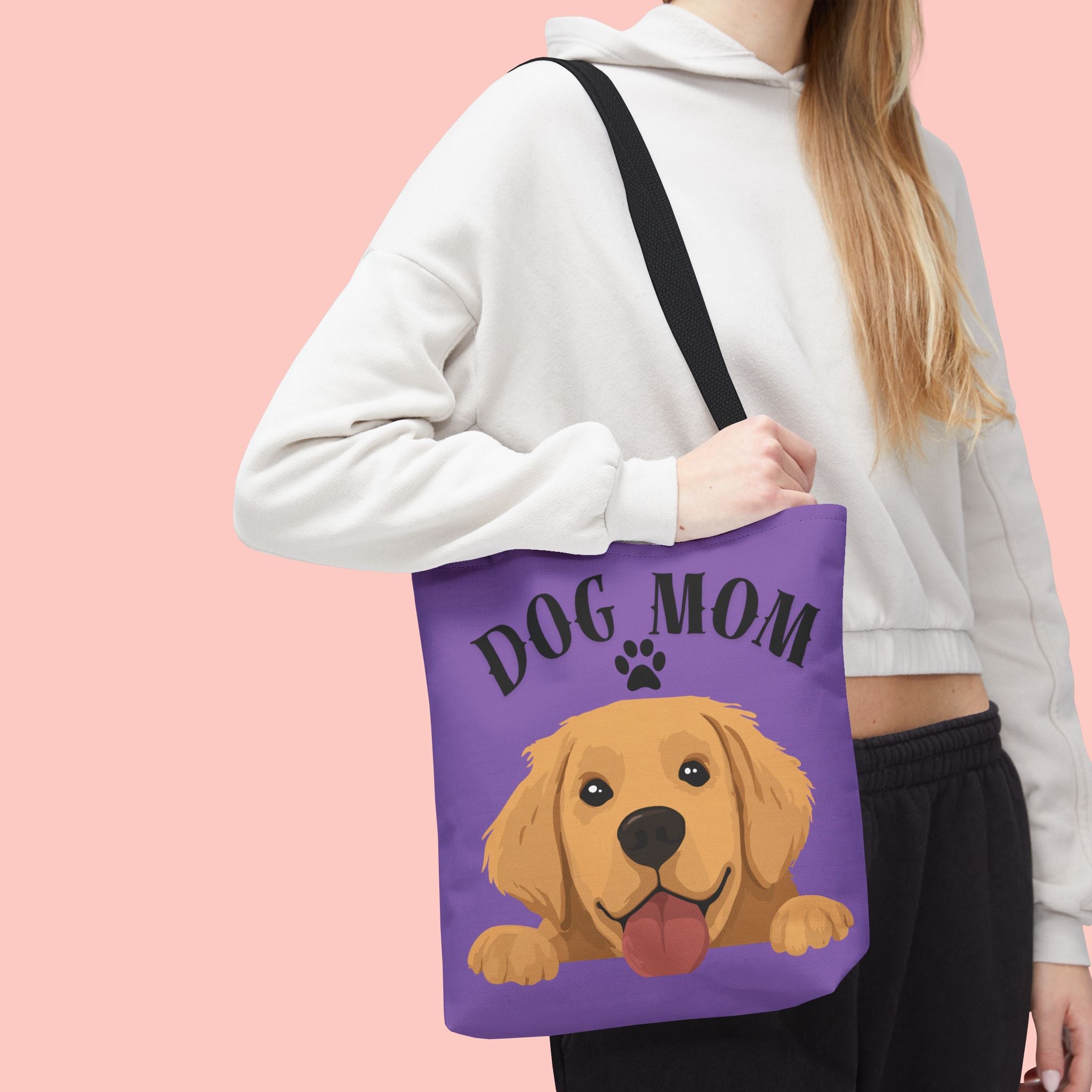 Dog Mom Tote Bag — Cute Golden Retriever Paw Print All-Over-Print Tote