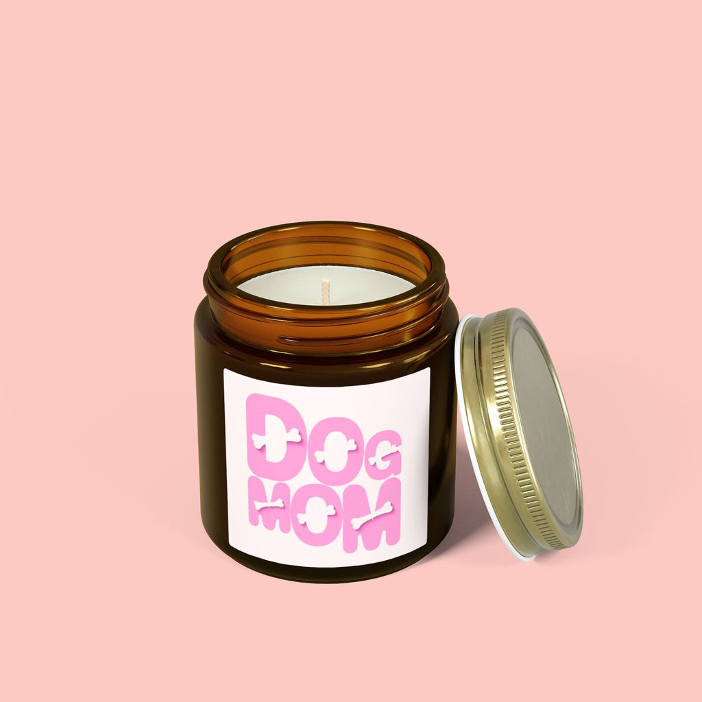 Dog Mom Scented Candle (Coconut Apricot Wax) — 4oz/9oz Gift for Pet Lovers