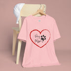 Dog Mom Heart Paw T‑Shirt