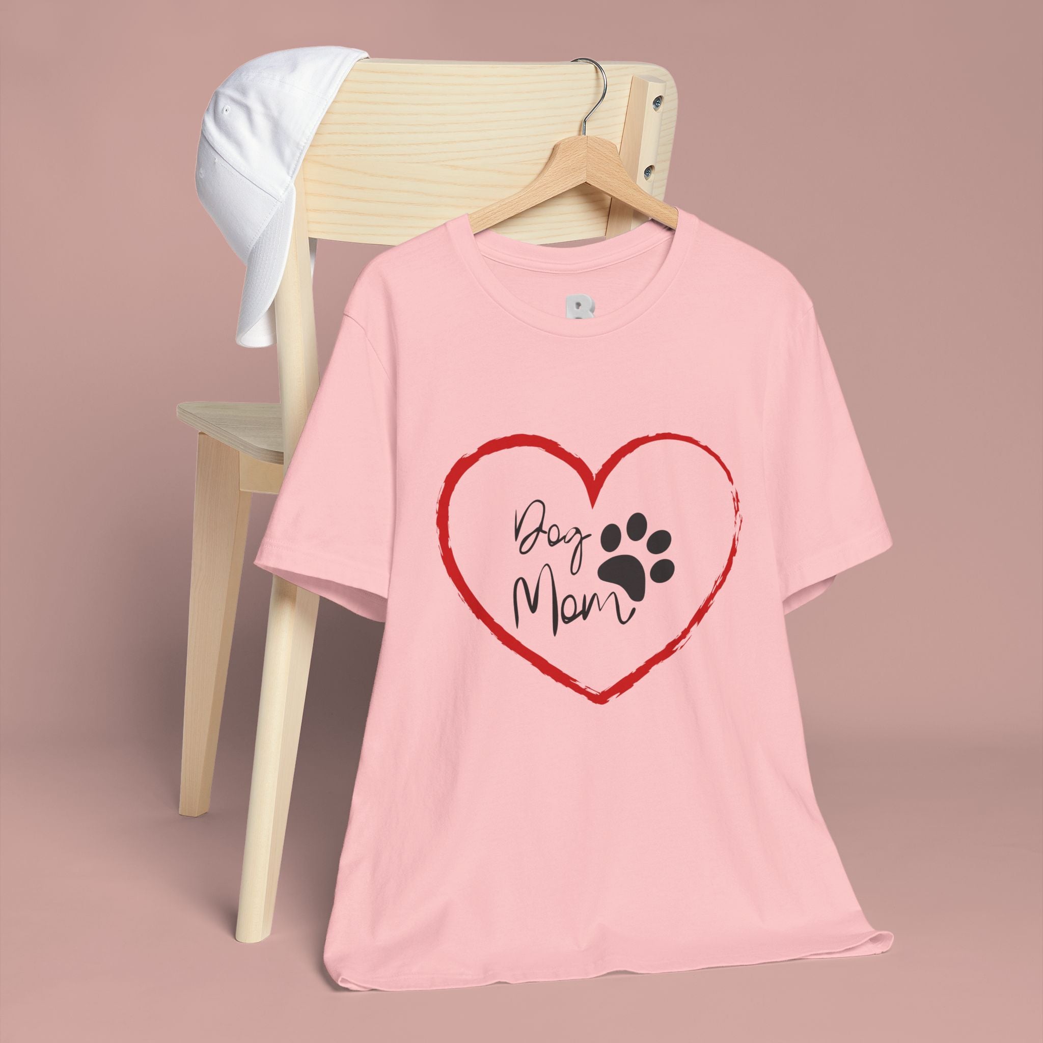 Dog Mom Heart Paw T‑Shirt