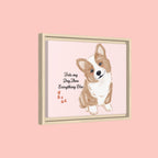 Framed Canvas Print — "First My Dog, Then Everything Else" Corgi Wall Art