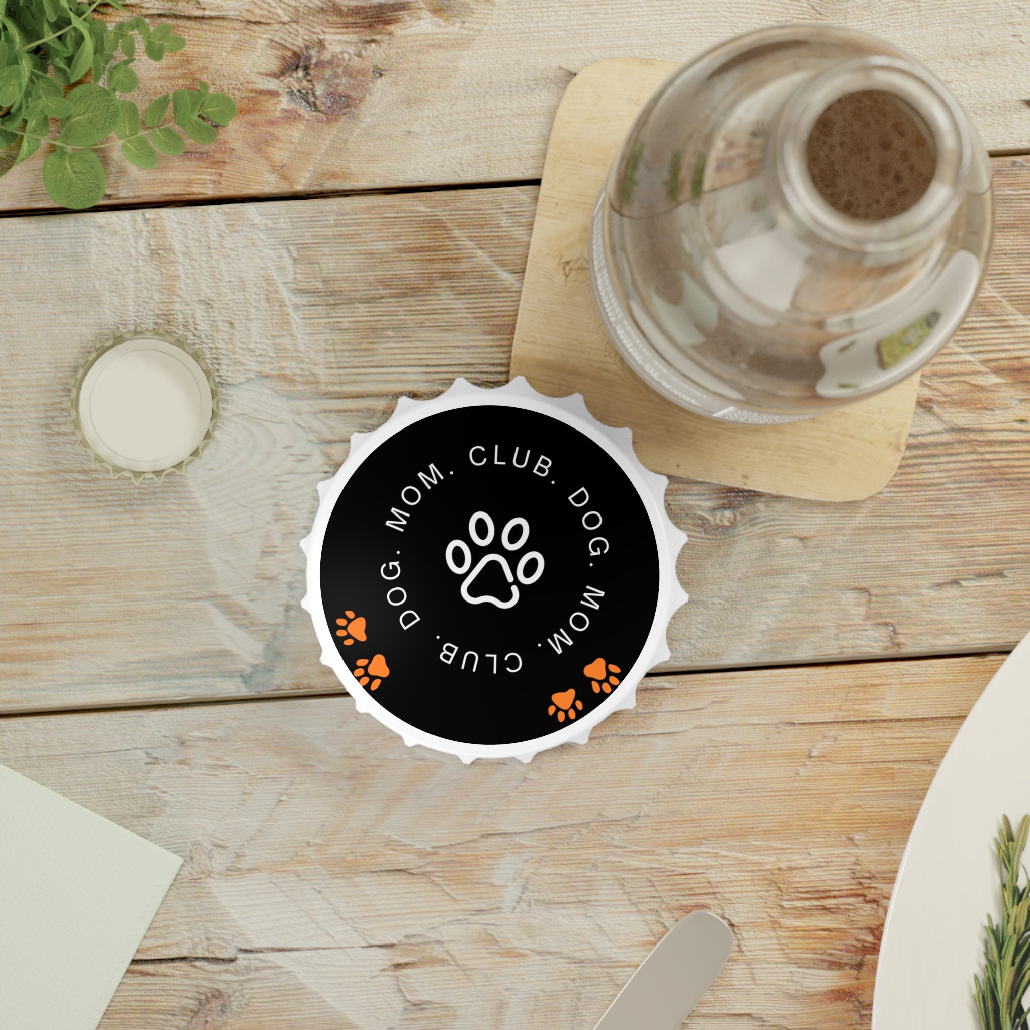 Dog Mom Club Bottle Opener — Paw Print Keychain Beer Opener