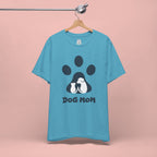 Dog Mom T‑Shirt — Paw Print with Dog & Puppy Graphic