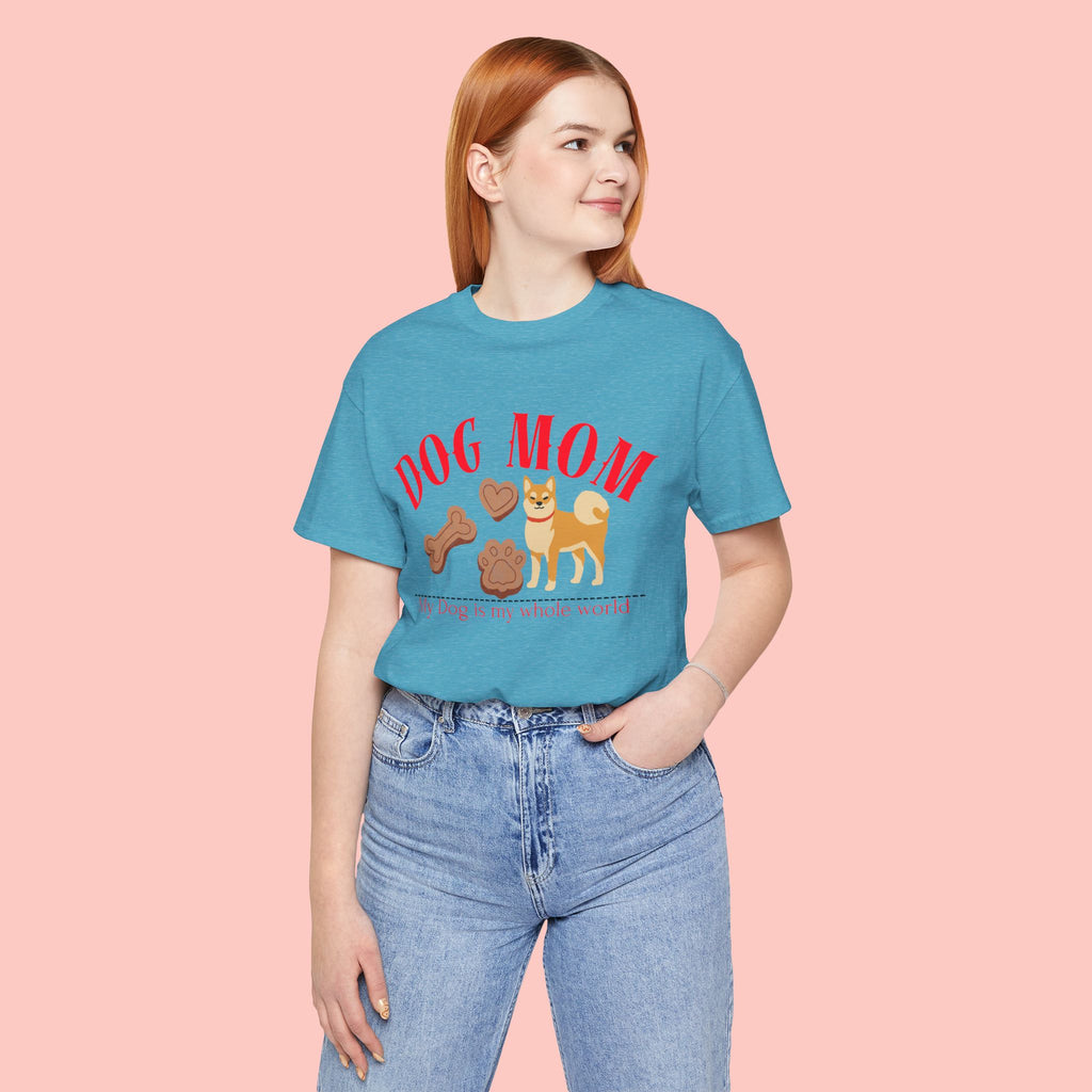 Dog Mom T-Shirt — Cute Shiba & Treats “My Dog Is My Whole World” Tee