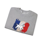 Crewneck Sweatshirt - "Love Your Dog Like Me" French Flag Puppy Graphic
