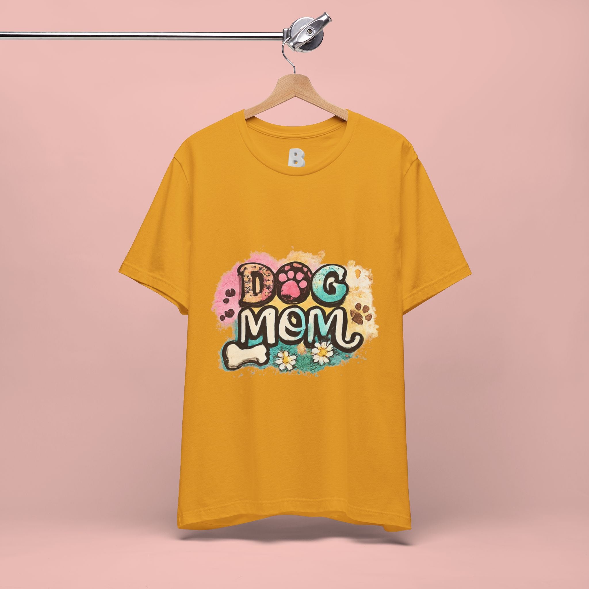 Dog Mom T-Shirt — Colorful Paw Print Graphic Tee for Pet Lovers