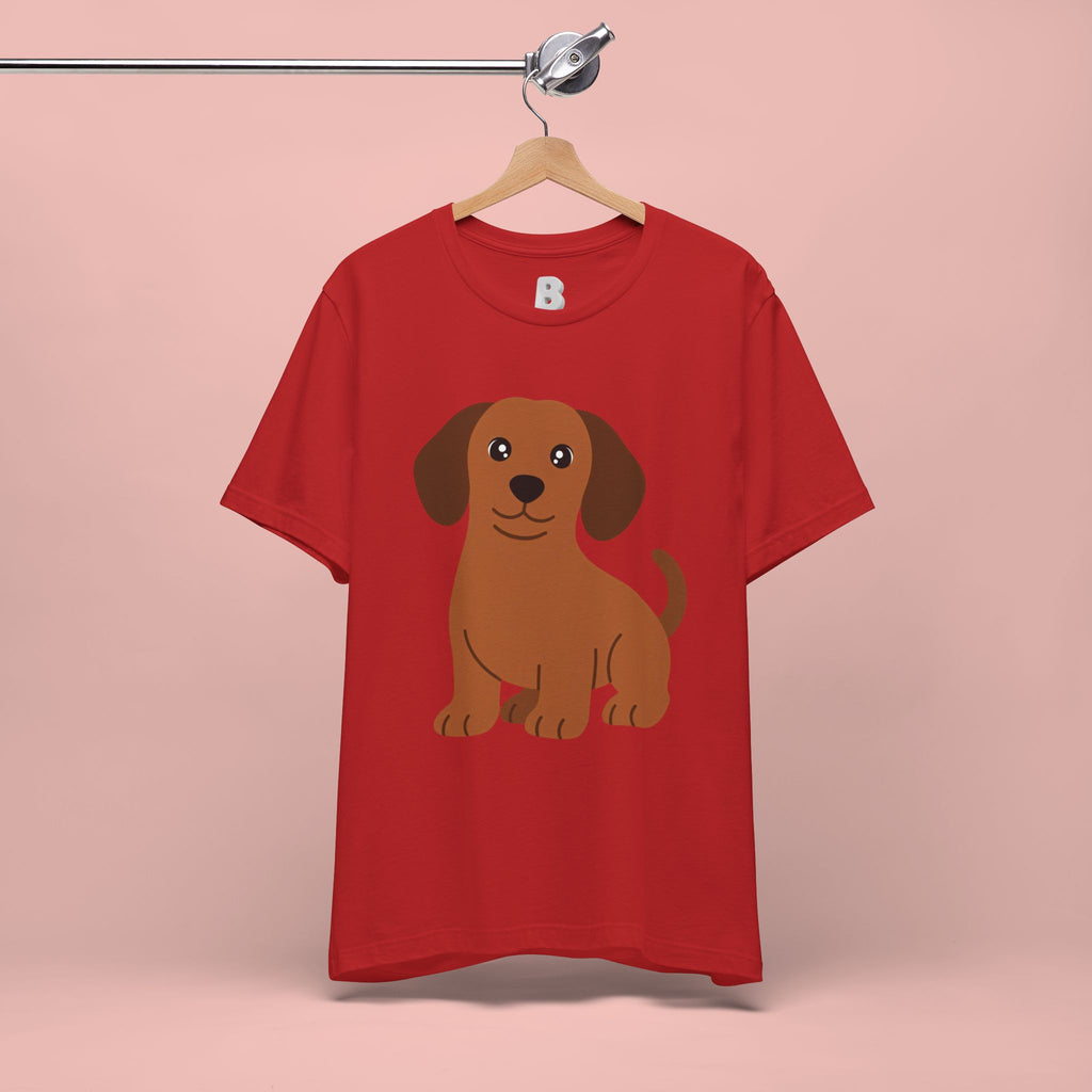Dachshund Puppy Graphic T-Shirt — Cute Brown Dog Tee