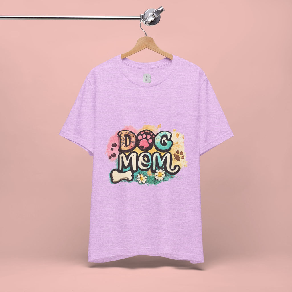 Dog Mom T-Shirt — Colorful Paw Print Graphic Tee for Pet Lovers