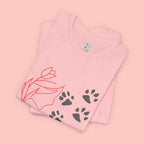 Dog Cuddle Tee – "Would Rather Cuddle My Dog" Paw Print Floral T-Shirt