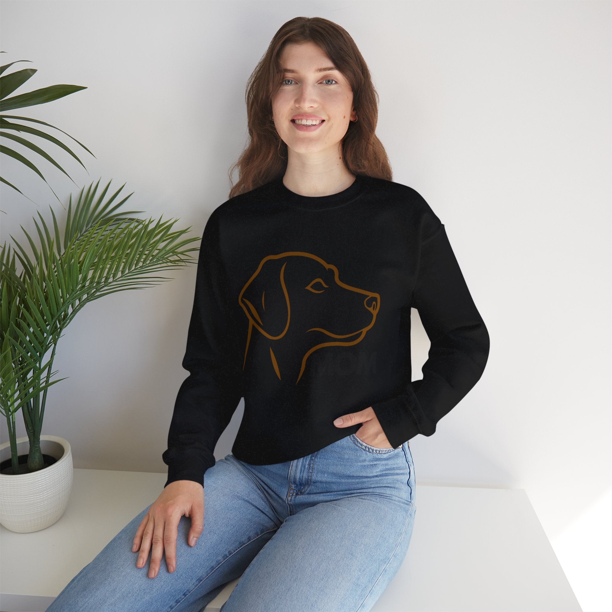 Dog Mom Crewneck Sweatshirt – Minimalist Labrador Outline