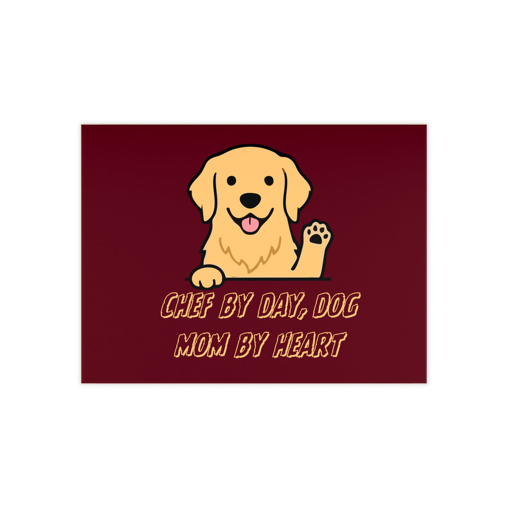 Ceramic Photo Tile — "Chef by Day, Dog Mom by Heart" Cute Golden Retriever Gift