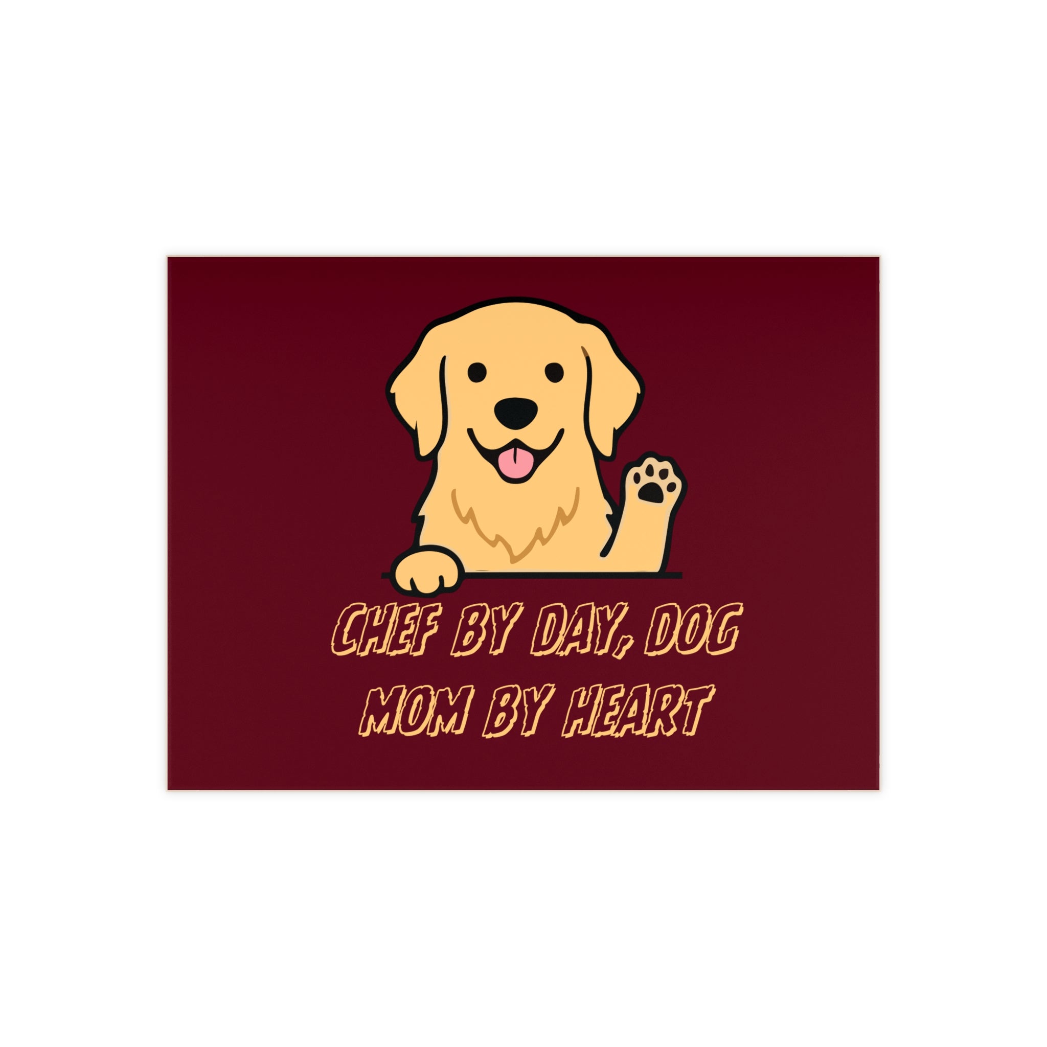Ceramic Photo Tile — "Chef by Day, Dog Mom by Heart" Cute Golden Retriever Gift