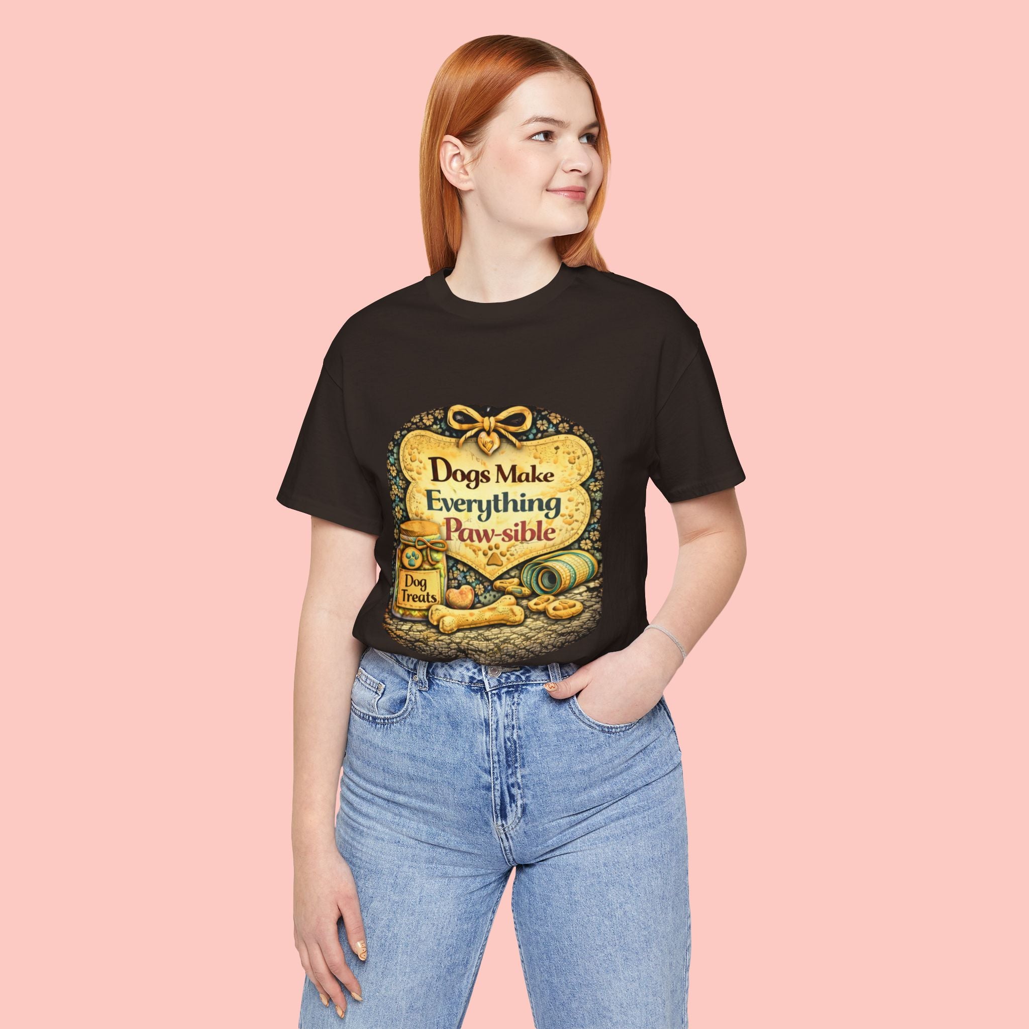 Dog Lover T‑Shirt – "Dogs Make Everything Paw‑sible" Vintage Pet Rescue Tee