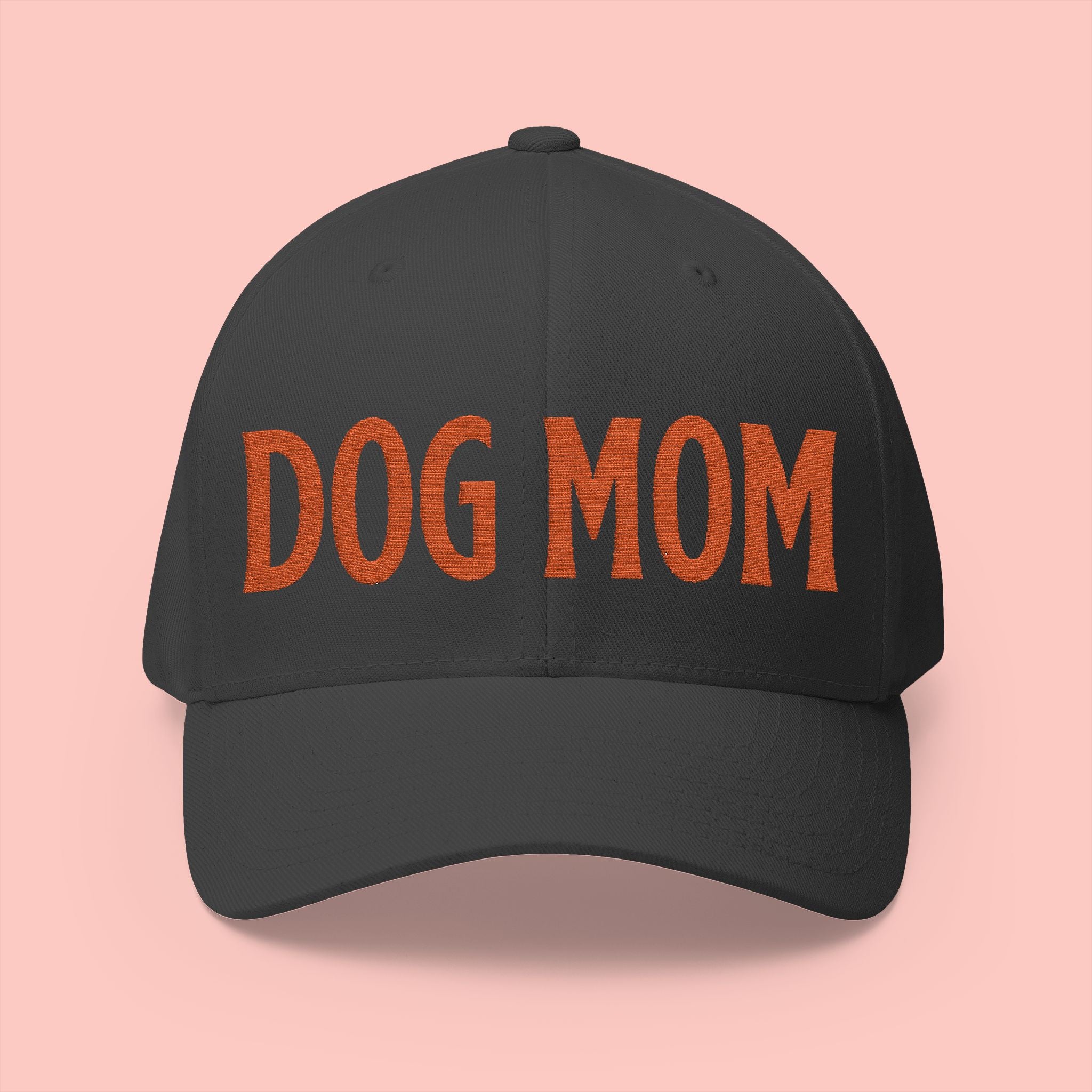 Dog Mom Embroidered Cap – White Structured Baseball Hat