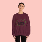 Dog Mom Heart Crewneck Sweatshirt — "LOVE Proud Dog Mom" Graphic