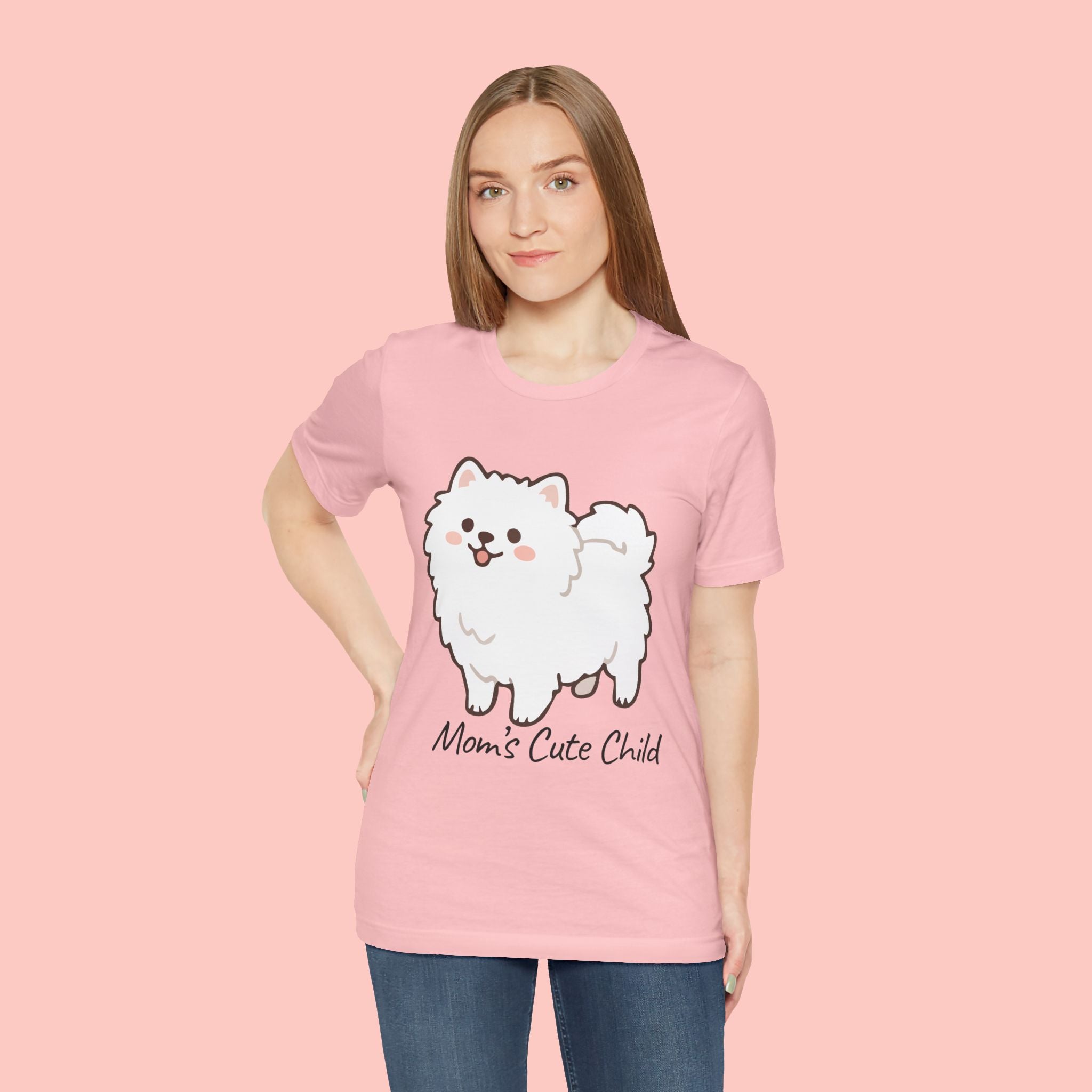 Cute Fluffy Pomeranian Tee — "Mom's Cute Child" Dog T-Shirt