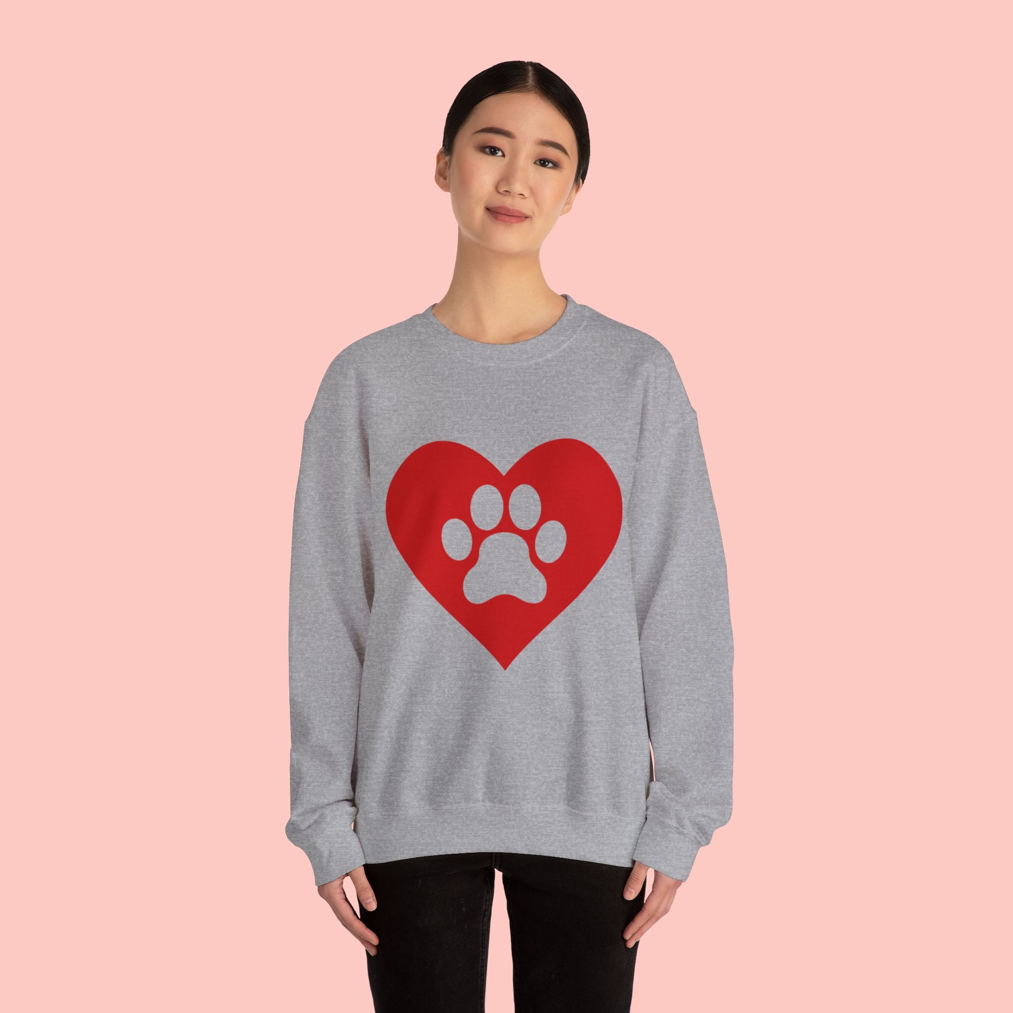 Heart Paw Crewneck Sweatshirt — Cute Pet Lover Pullover