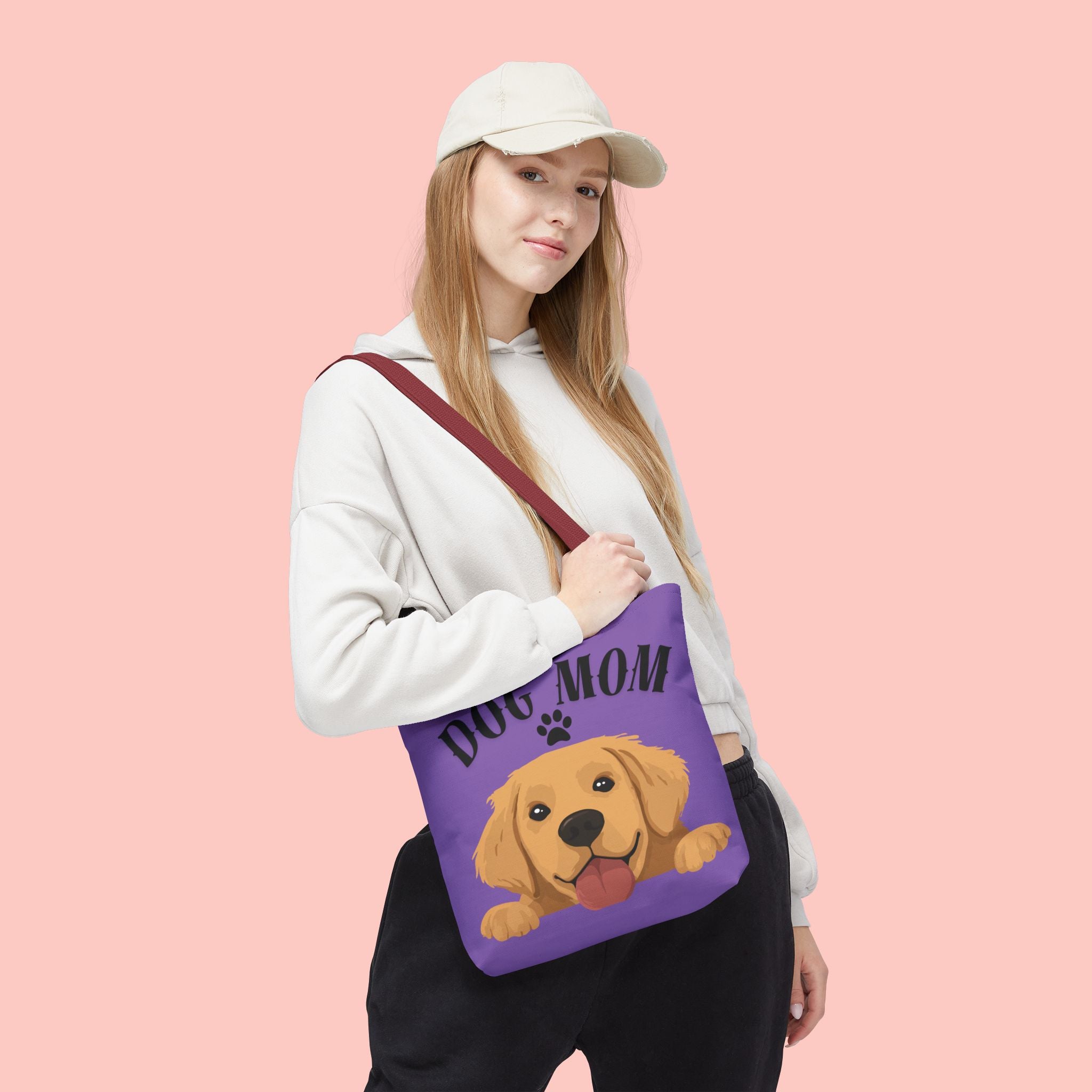Dog Mom Tote Bag — Cute Golden Retriever Paw Print All-Over-Print Tote