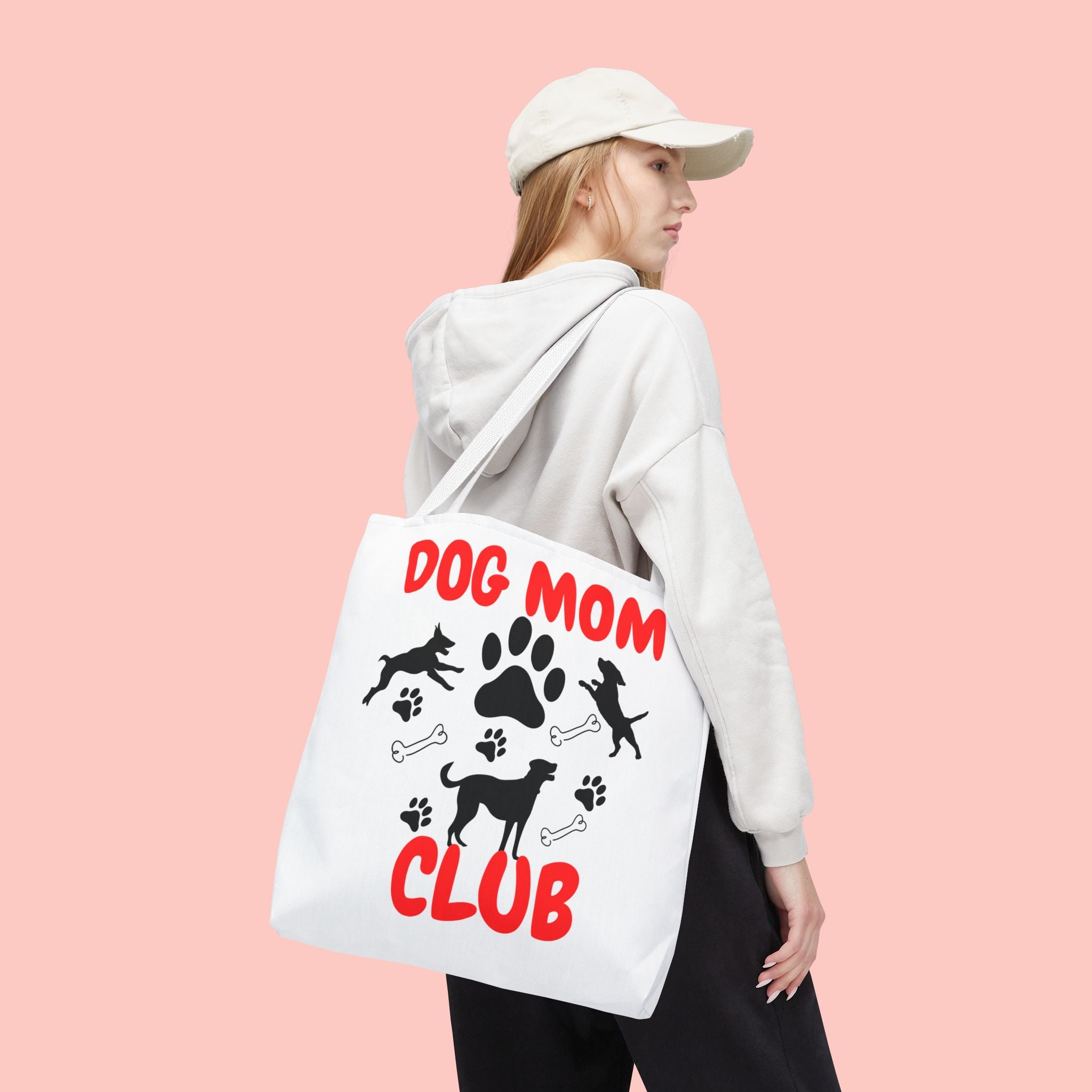 Dog Mom Club Tote Bag – Cute Paw Print Canvas Tote for Dog Lovers