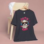 Cute Dog Tee — Headphones Puppy Graphic T-Shirt