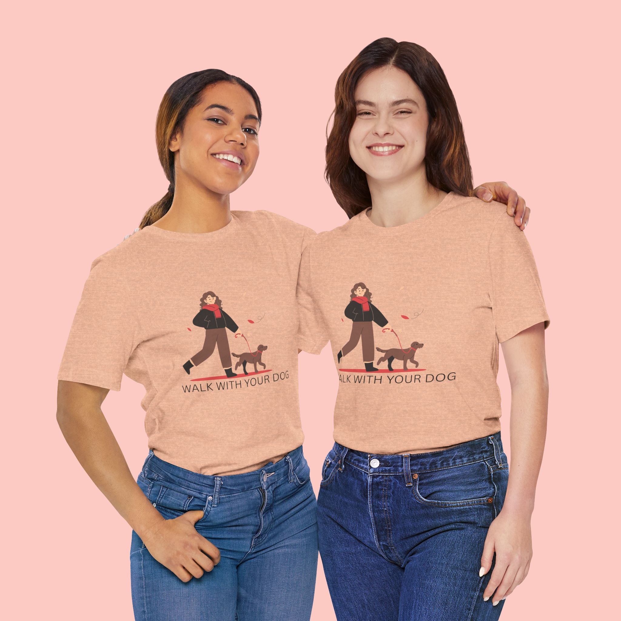 Walk With Your Dog Tee — Cute Dog Walking Graphic T-Shirt