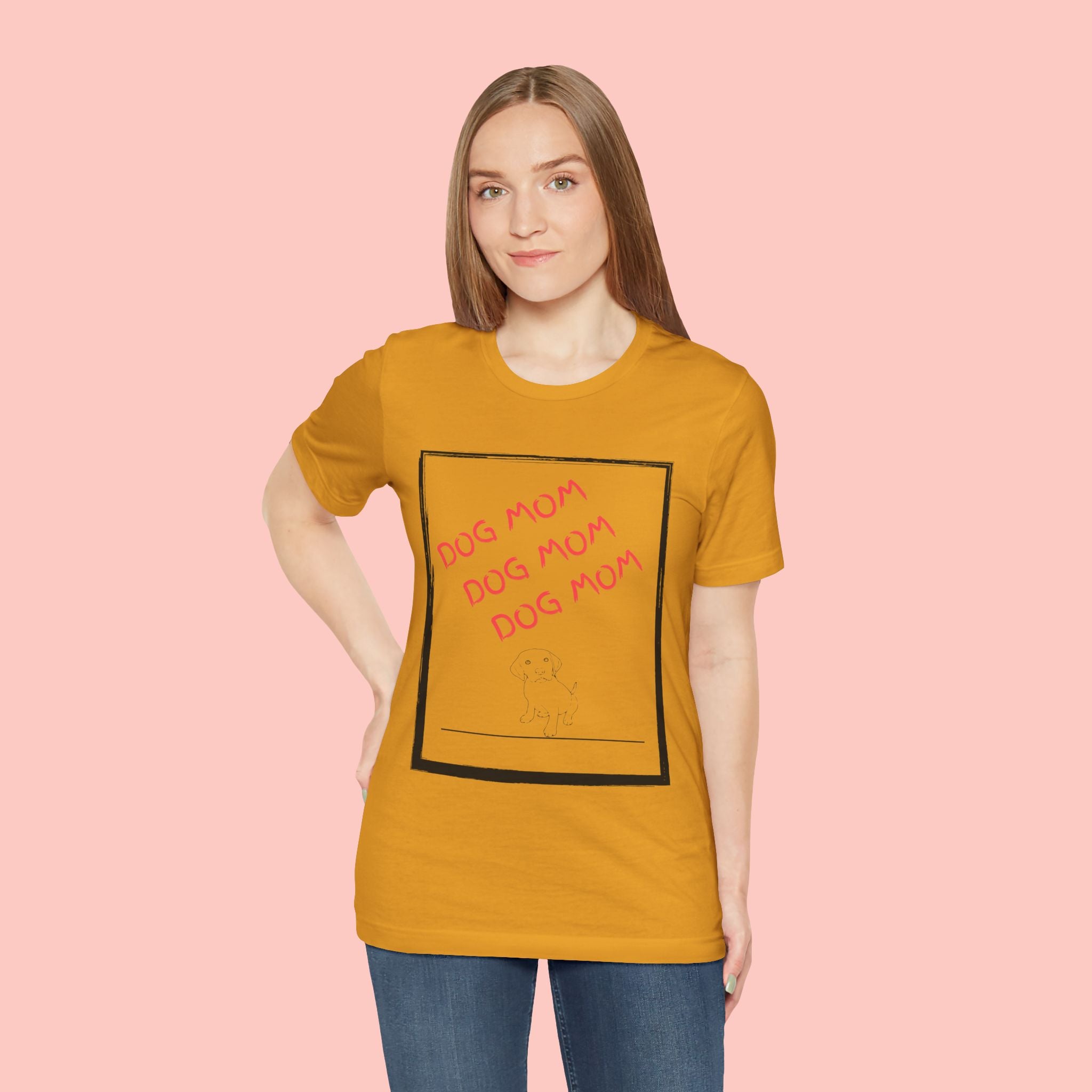Dog Mom Graphic Tee — 'Dog Mom Dog Mom Dog Mom' Casual Pet Lover T-Shirt