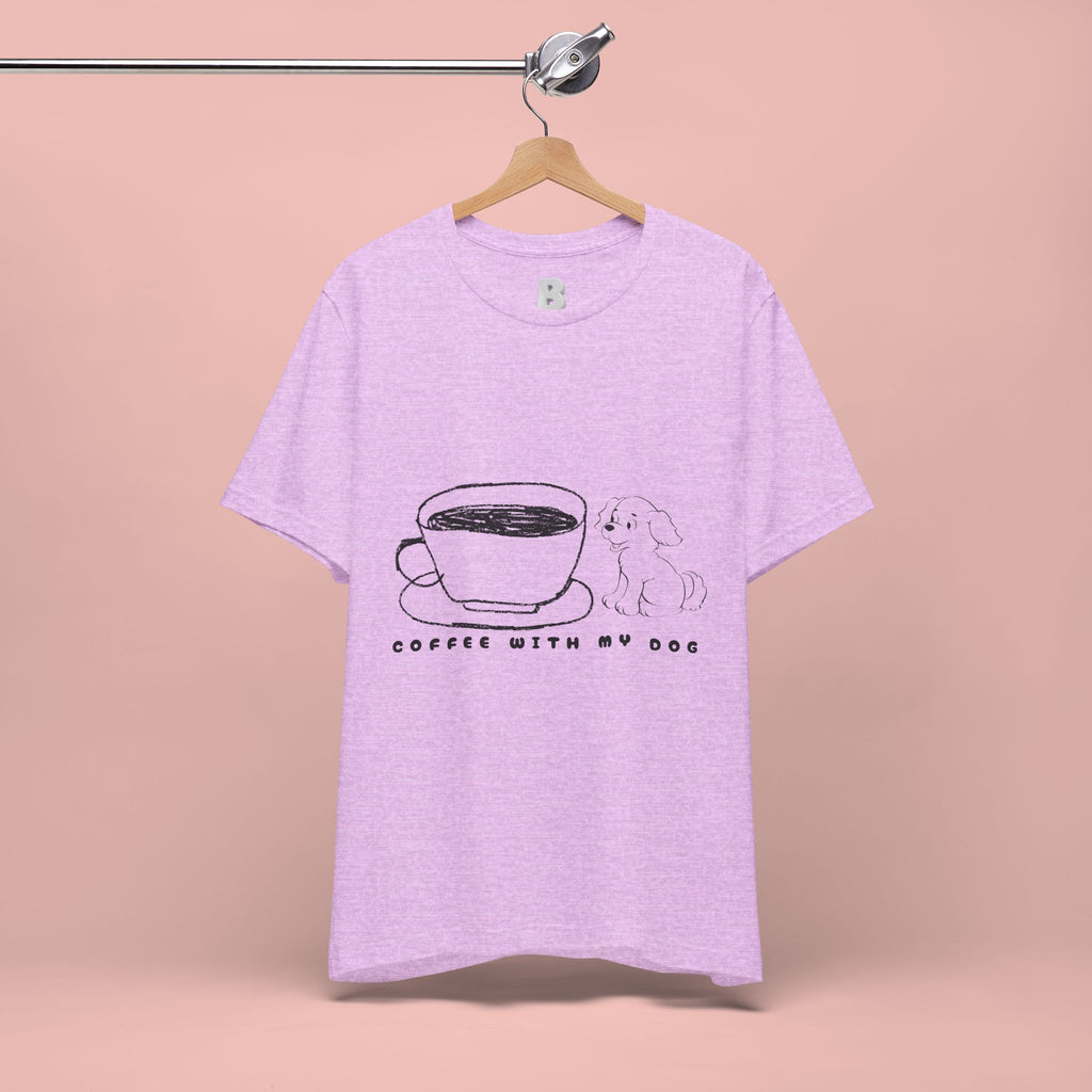 Coffee With My Dog T‑Shirt — Cute Minimalist Dog & Coffee Tee