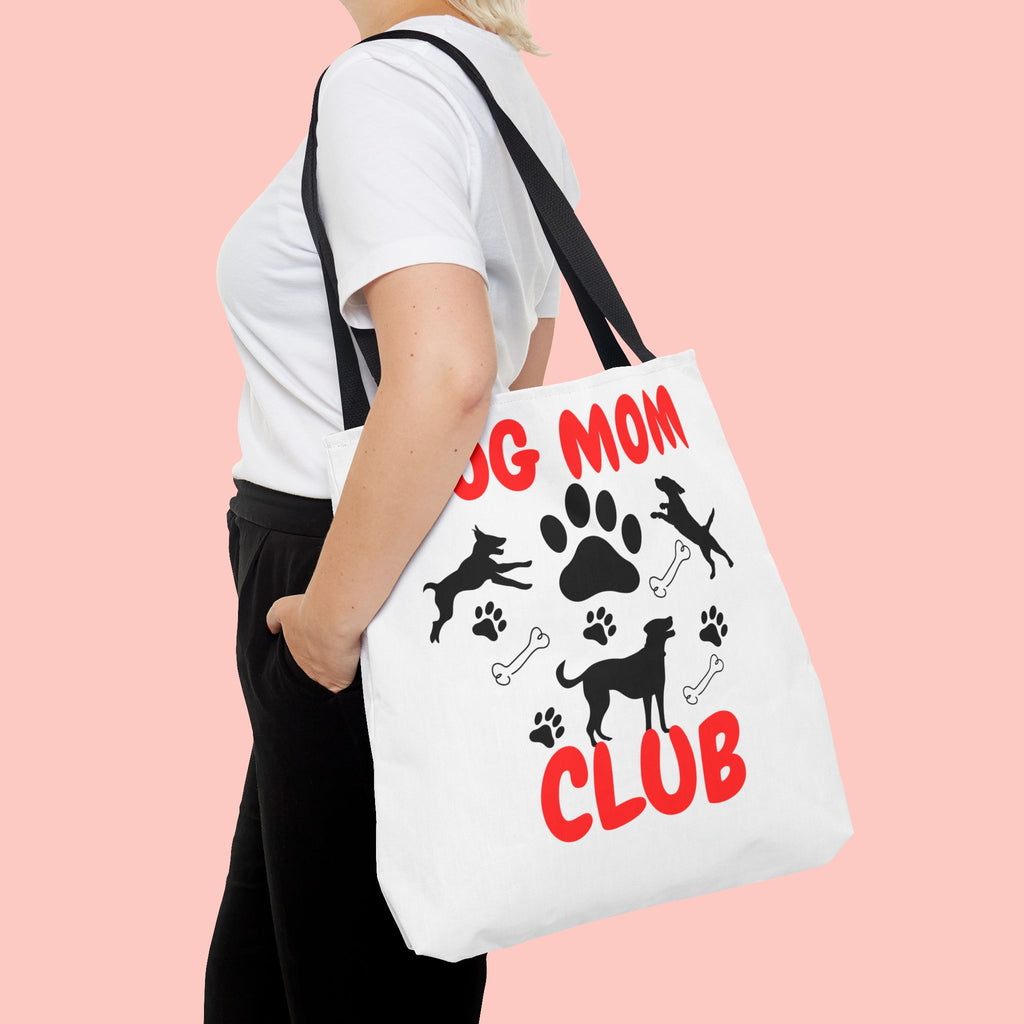 Dog Mom Club Tote Bag – Cute Paw Print Canvas Tote for Dog Lovers