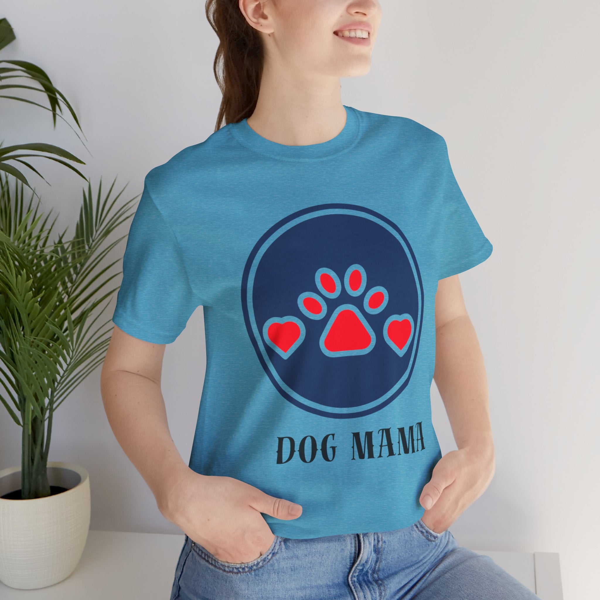 Dog Mama T-Shirt — Cute Paw & Heart Graphic Tee for Dog Lovers