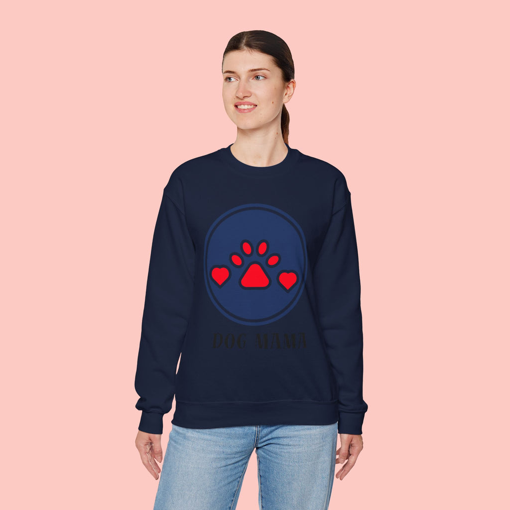 Dog Mama Crewneck Sweatshirt — Cute Paw Print Graphic for Dog Lovers