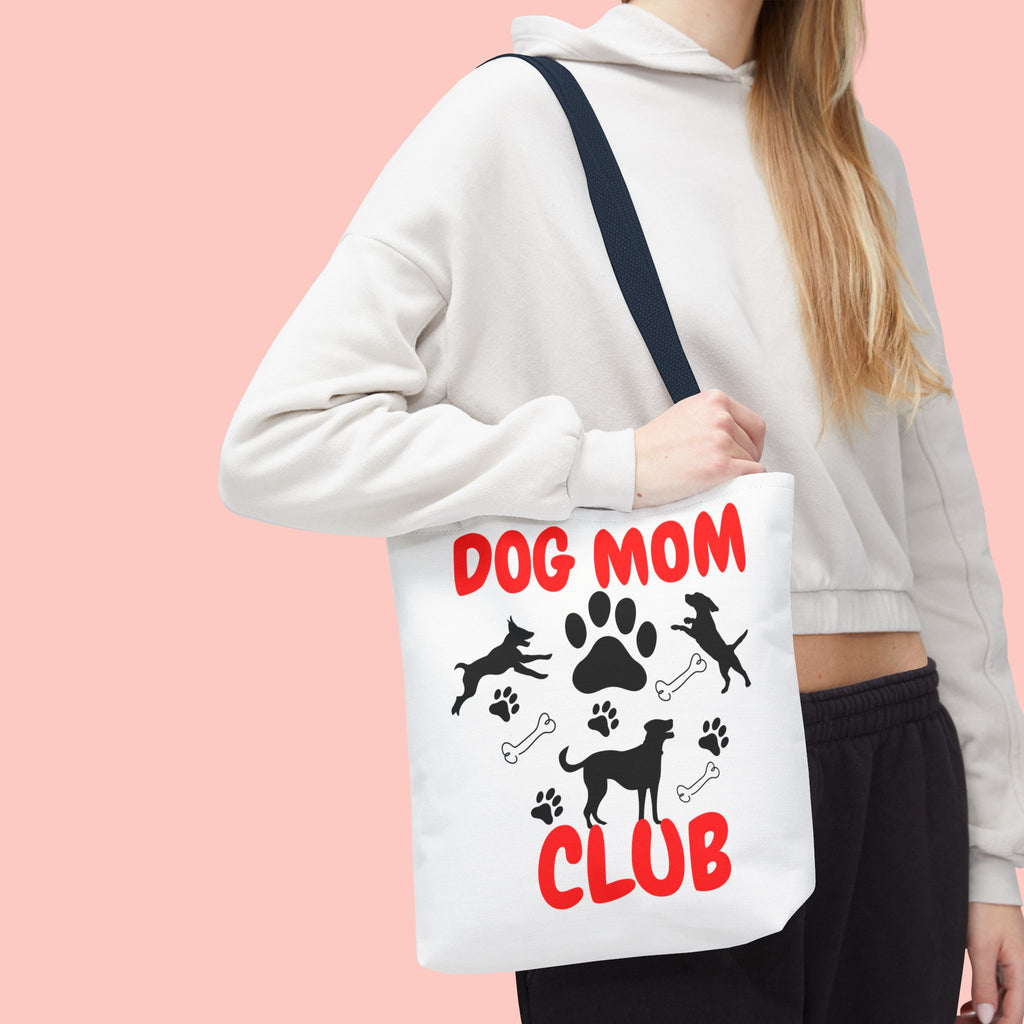 Dog Mom Club Tote Bag – Cute Paw Print Canvas Tote for Dog Lovers