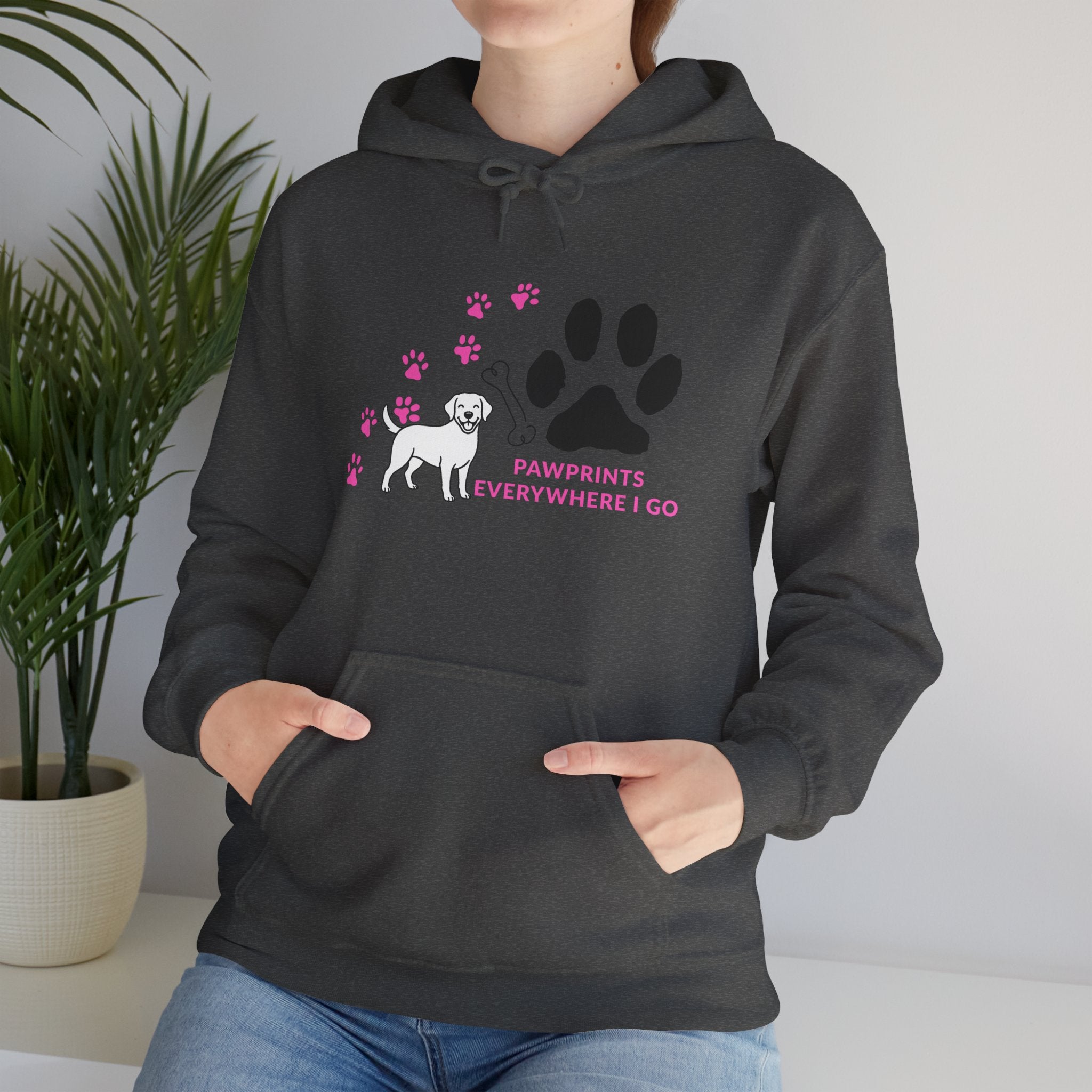 Dog Lover Hoodie — "Pawprints Wherever I Go" Pullover