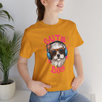 Cute Dog Tee — Headphones Puppy Graphic T-Shirt