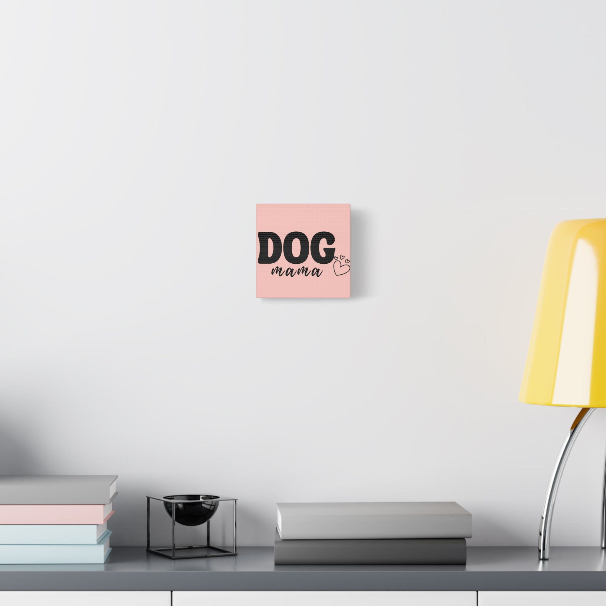 Dog Mama Pink Canvas Wall Art — Heart Pet Mom Decor