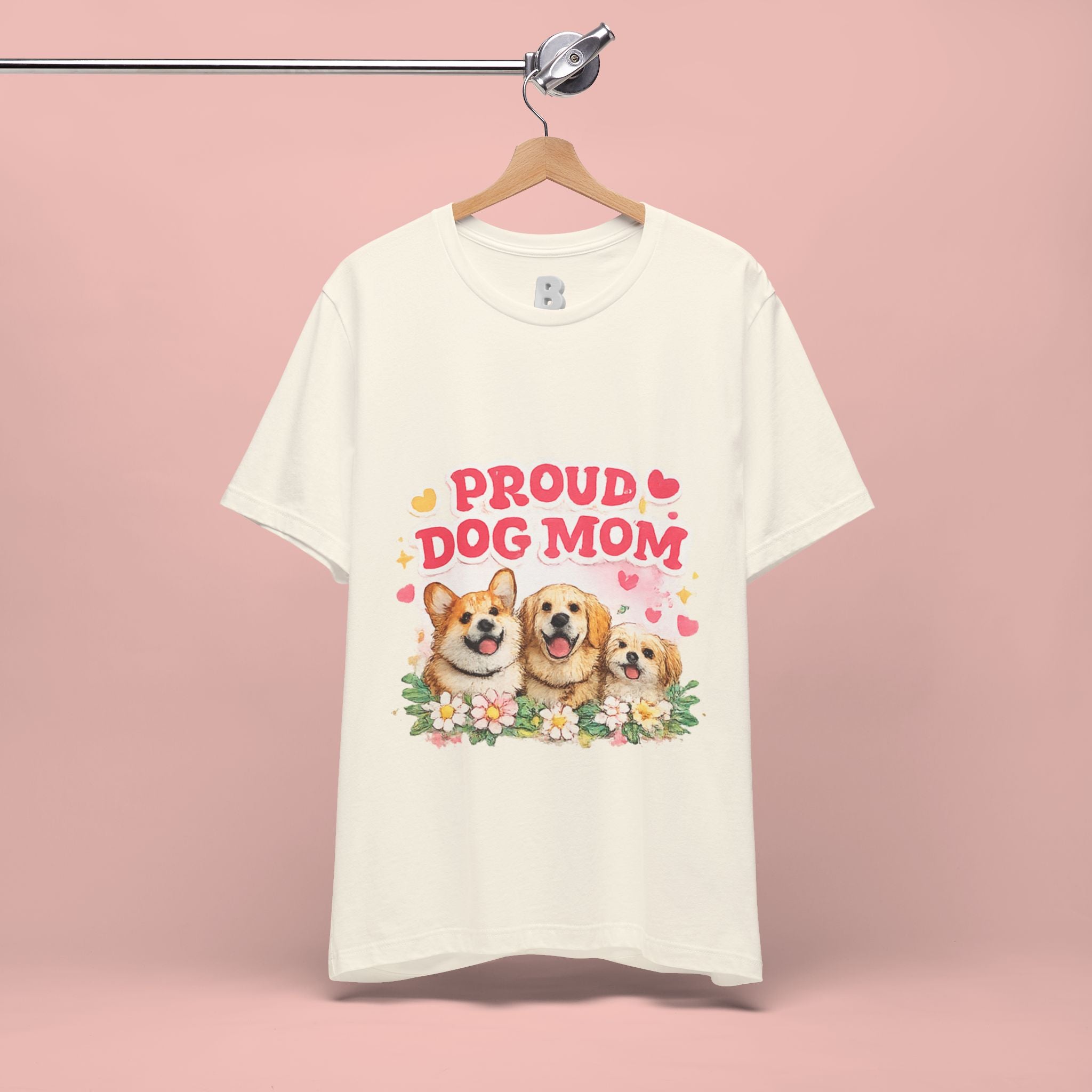 Proud Dog Mom T-Shirt — Cute Corgi & Golden Retriever Floral Tee for Pet Lovers