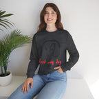Dog Mom Crewneck Sweatshirt — "First My Dog, Then Everything" Cute Sketch Pup Tee